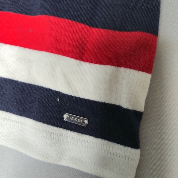 NWT Tommy Hilfiger Striped Boat Neck 3/4 Sleeve Top Nautical Buttons Size M - Picture 6 of 13
